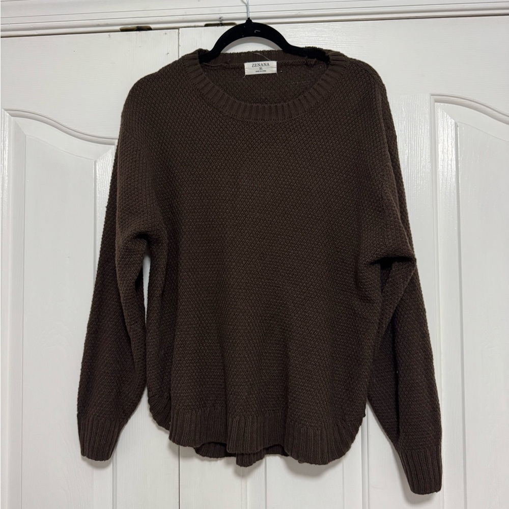 Zenana Brown Sweater